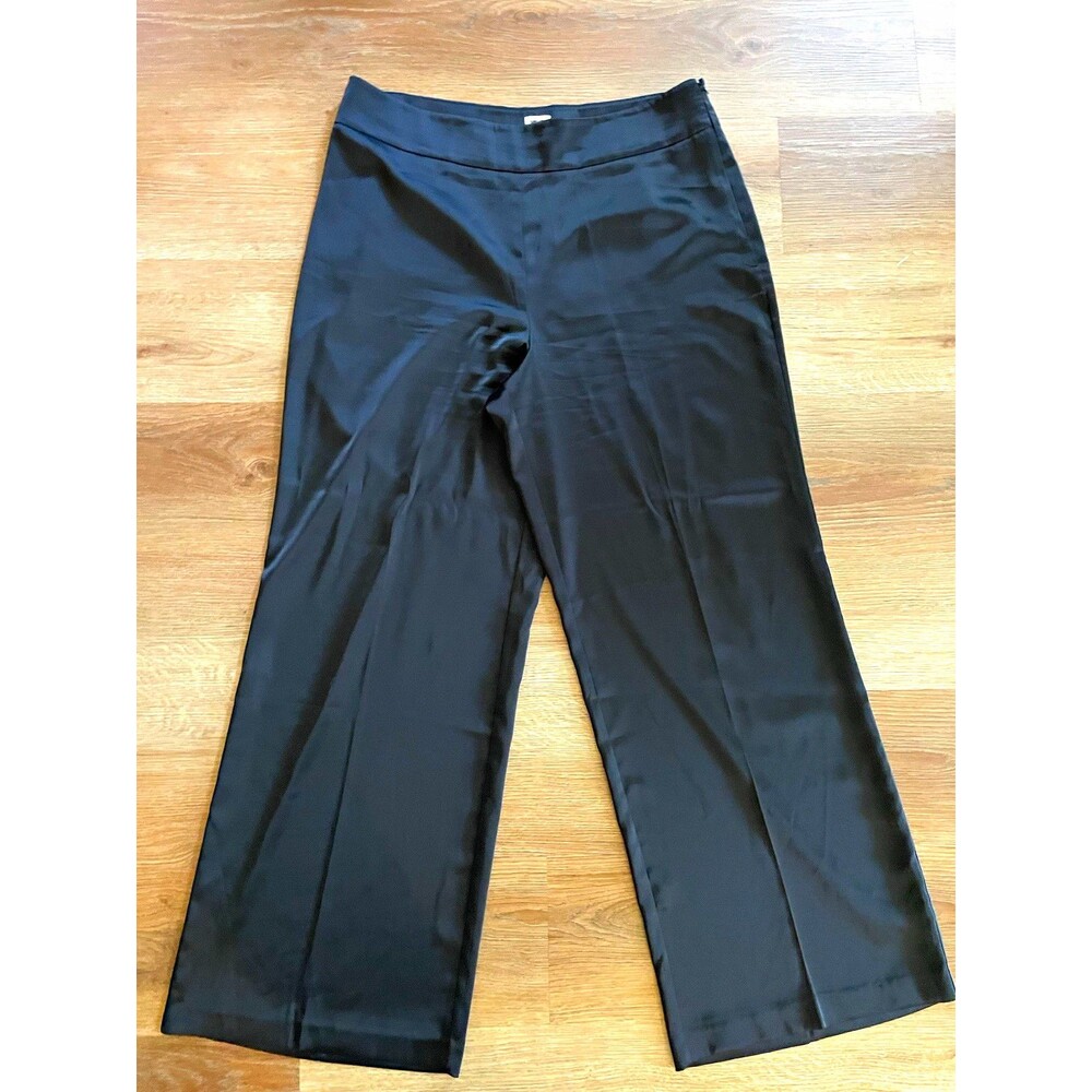 Anne Klein Women’s Silk Like Black Dress Pants, Dressy, Formal Size 14
